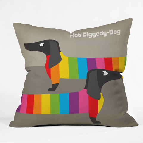 Anderson Design Group Rainbow Dogs Throw Pillow