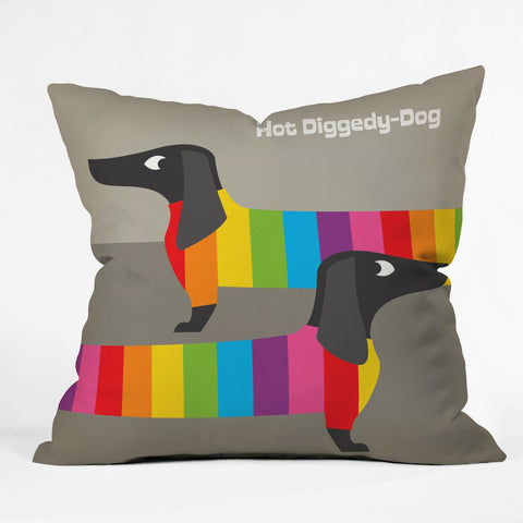 anderson design group rainbow dogs throw pillow Anderson Design Group Rainbow Dogs Throw Pillow