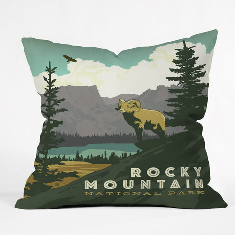 Anderson Design Group Rocky Mountain National Park Outdoor Throw Pillow