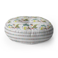 Andi Bird gracious white Floor Pillow Round