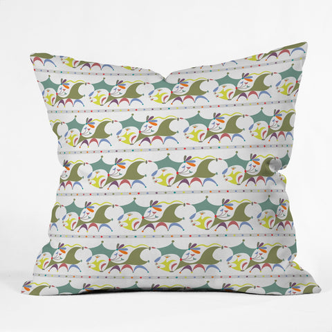 Andi Bird gracious white Outdoor Throw Pillow