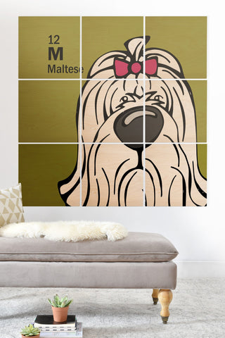 Angry Squirrel Studio Maltese 12 Wood Wall Mural