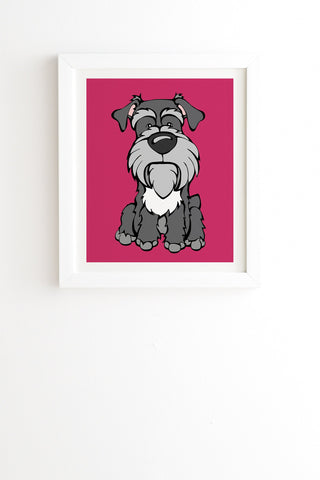 Angry Squirrel Studio Miniature Schnauzer 39 White Framed Wall Art