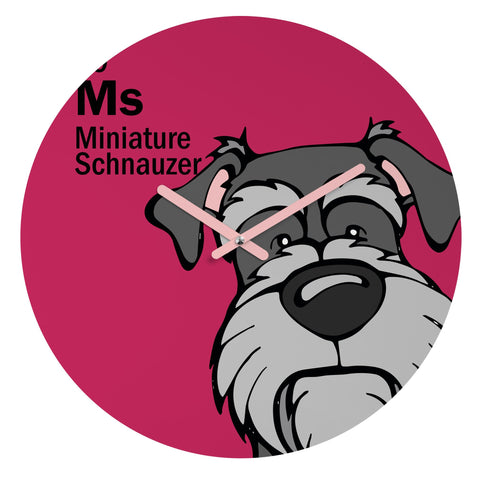 Angry Squirrel Studio Miniature Schnauzer 39 Round Clock