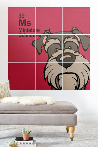 Angry Squirrel Studio Miniature Schnauzer 39 Wood Wall Mural