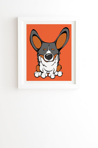 angry squirrel studio pembroke welsh corgi 8 white framed wall art Angry Squirrel Studio Pembroke Welsh Corgi 8 White Framed Wall Art