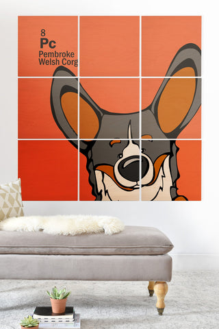 Angry Squirrel Studio Pembroke Welsh Corgi 8 Wood Wall Mural