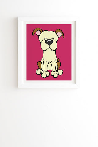 Angry Squirrel Studio Pit Bull White Framed Wall Art