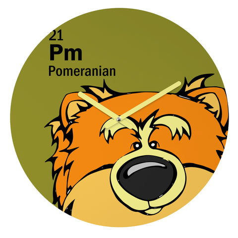 Angry Squirrel Studio Pomeranian 21 Round Clock