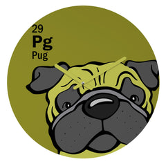 Angry Squirrel Studio Pug 29 Round Clock