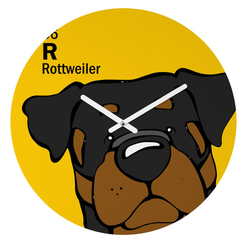 Angry Squirrel Studio Rottweiler 36 Round Clock