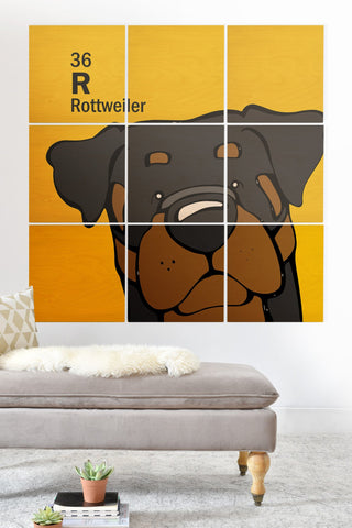 Angry Squirrel Studio Rottweiler 36 Wood Wall Mural