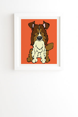 Angry Squirrel Studio Shetland Sheepdog 9 White Framed Wall Art