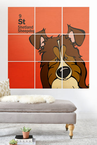 Angry Squirrel Studio Shetland Sheepdog 9 Wood Wall Mural