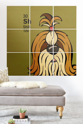 Angry Squirrel Studio Shih Tzu 30 Wood Wall Mural