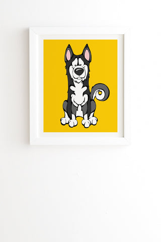 Angry Squirrel Studio Siberian Husky 37 White Framed Wall Art