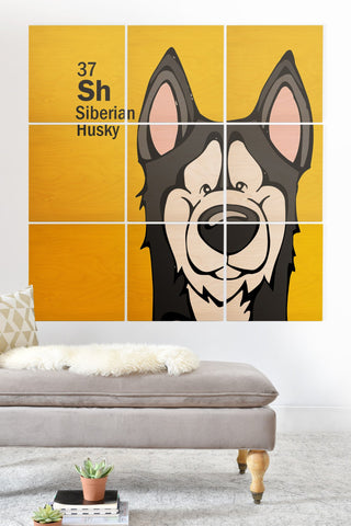 Angry Squirrel Studio Siberian Husky 37 Wood Wall Mural