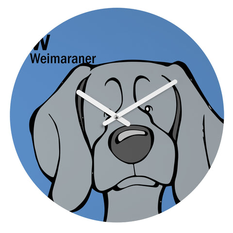 Angry Squirrel Studio Weimaraner 34 Round Clock