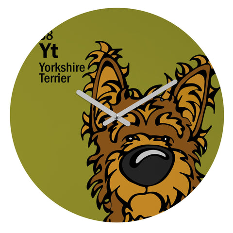 Angry Squirrel Studio Yorkshire Terrier 38 Round Clock