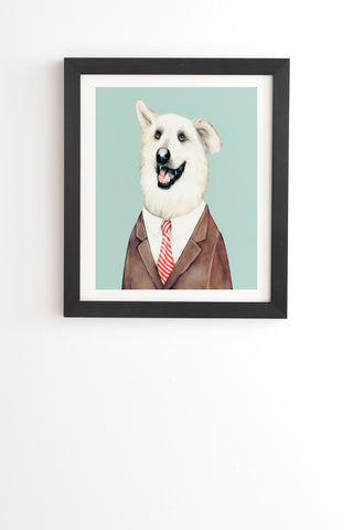 Animal Crew Happy Dog Black Framed Wall Art