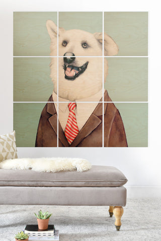 animal crew happy dog wood wall mural Animal Crew Happy Dog Wood Wall Mural