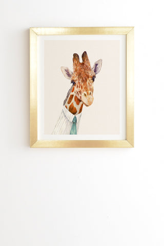 Animal Crew Mr Giraffe Gold Framed Wall Art