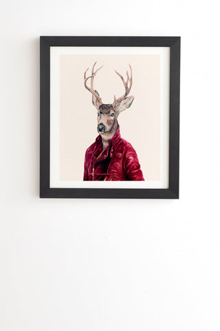 Animal Crew Red Deer Black Framed Wall Art