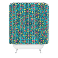 Arcturus Cyan Bubbles Shower Curtain