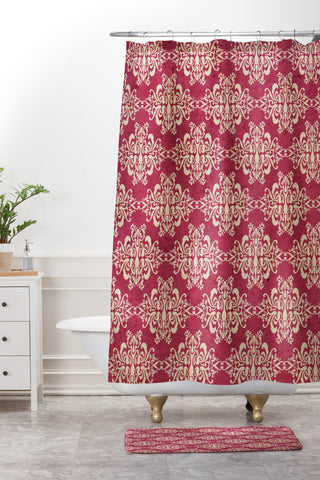 Arcturus Damask Shower Curtain And Mat