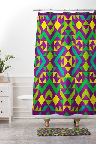 Arcturus Quadrilaterals Shower Curtain And Mat