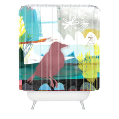 Barbara Chotiner Bird plus Ocean Shower Curtain