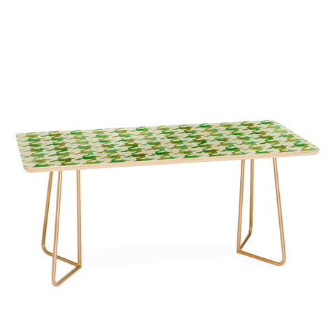 Betsy Olmsted Watercolor Houndstooth in Emerald Moss Coffee Table