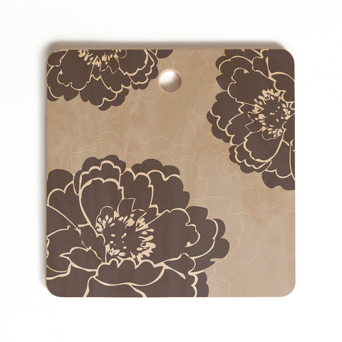 Caroline Okun Winter Peony Cutting Board Square