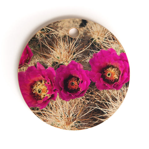 Catherine McDonald Cactus Flowers Cutting Board Round