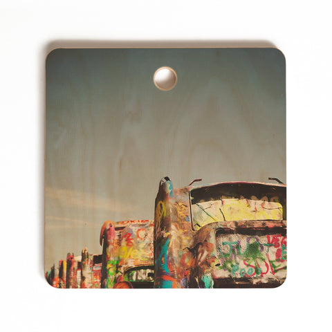 Catherine McDonald ROUTE 66 CADILLACS Cutting Board Square