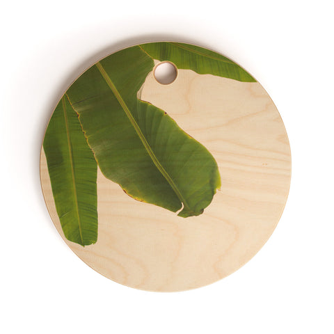 Catherine McDonald Tropical Banana Leaves Cutting Board Round