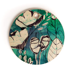 CayenaBlanca Abstract Garden Cutting Board Round