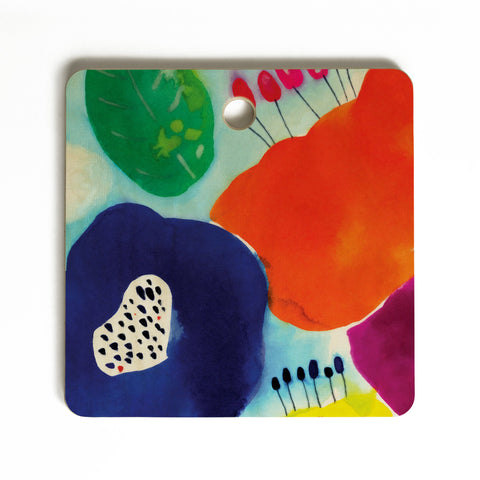 CayenaBlanca Big Flowers Cutting Board Square