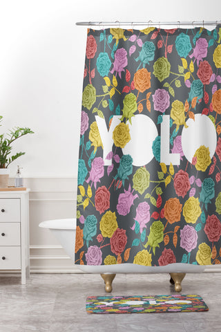 Jodi & Test Artist's Name YOLOTEST Shower Curtain And Mat